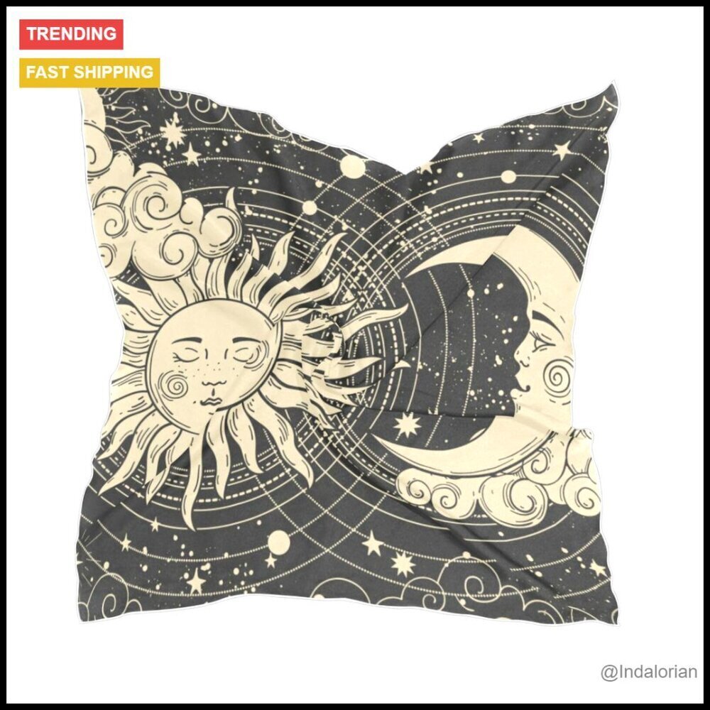Satin Silk Scarf Head Wrap Bandana Square Elegant Multi-Function Accessory